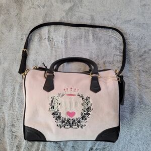 Juicy Couture Purse Heritage Satchel Handbag Pink Clay & Chocolate W/Coin Purse
